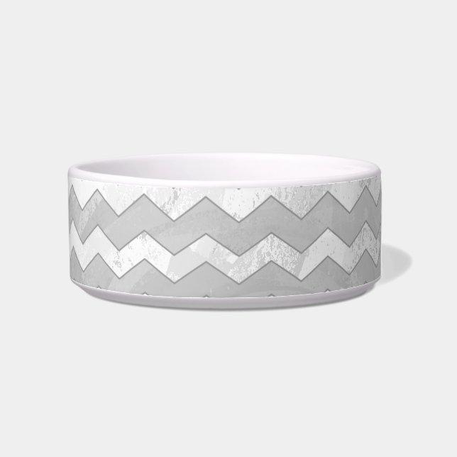 Rainy Sky Grey Chevron Pattern Bowl (Right)