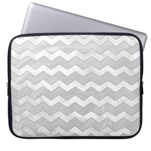 Rainy Sky Grey Chevron Pattern Laptop Sleeve