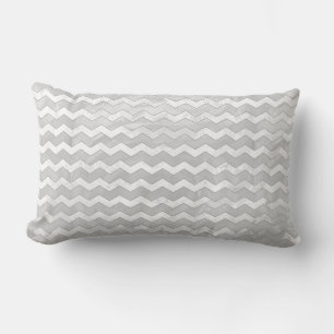 Rainy Sky Grey Chevron Pattern Lumbar Cushion