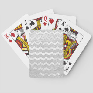 Rainy Sky Grey Chevron Pattern Playing Cards