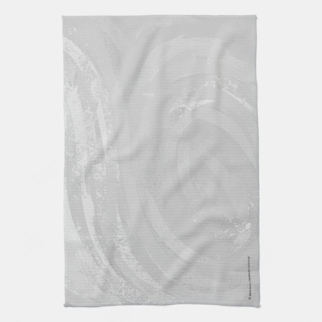 Rainy Sky Grey Swirl Tea Towel (Vertical)