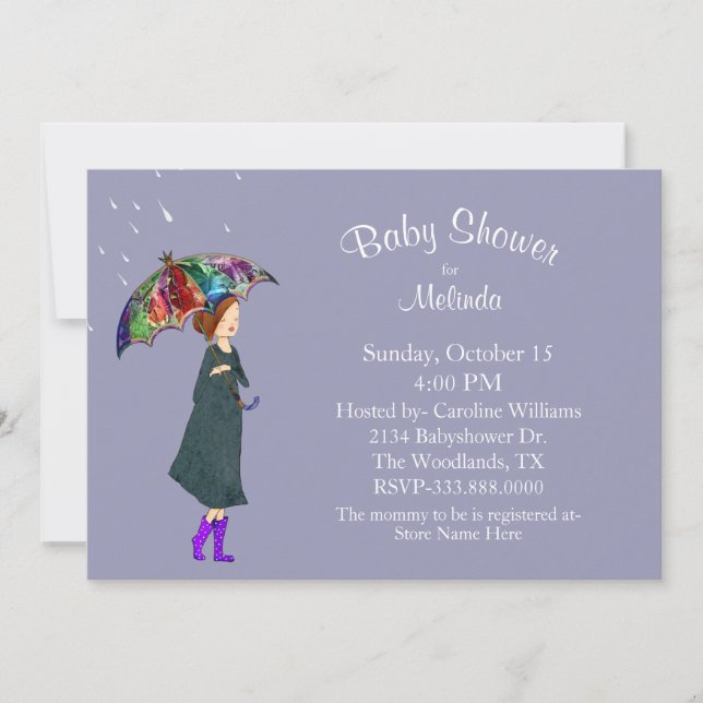 Rainy Weather Baby Shower Invitation (Front)