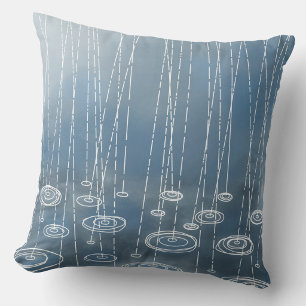 Rainy Weather Blue Cushion