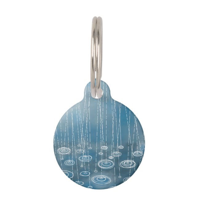 Rainy Weather Blue Pet Tag (Front)