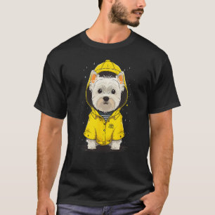 Rainy West Highland White Terrier in a Westie Rain T-Shirt