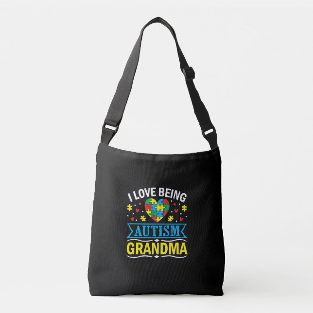 raise awareness about autism, Proud autism grandma Crossbody Bag (Front)