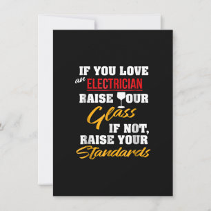 Raise Glass Funny Apprentice Electrician Wife Dad Card
