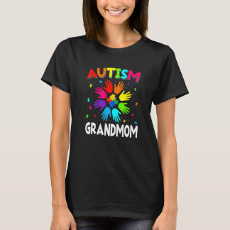 Raise Hand Autism Awareness Grandmom Family Suppor T-Shirt
