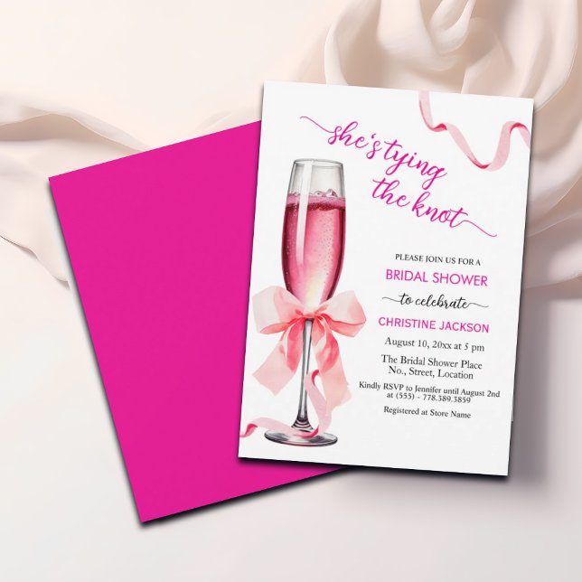 Raise the Glass She's Tying The Knot Bridal Shower Invitation (Creator Uploaded)