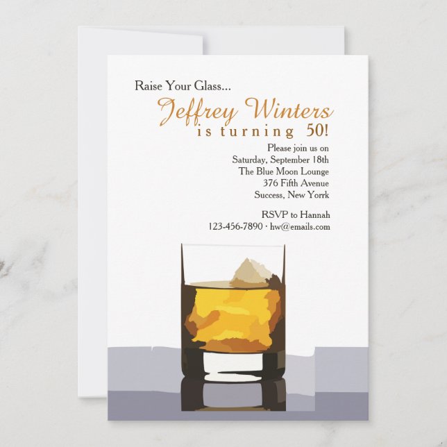 Raise Your Glass Invitation (Front)