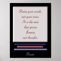 Raise your words -- art print - Rumi quote