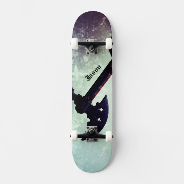 Raised battle axe skateboard (Front)