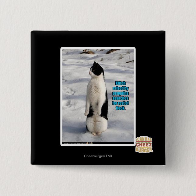 Raised by Penguins 15 Cm Square Badge (Front)