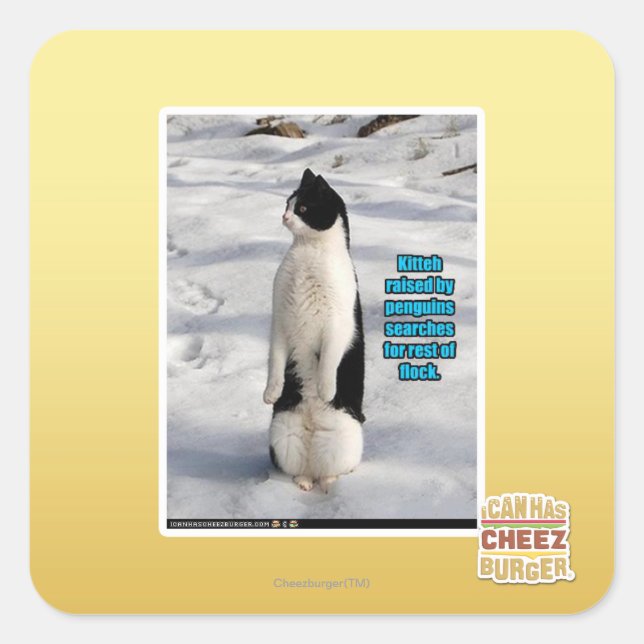 Raised by Penguins Square Sticker (Front)