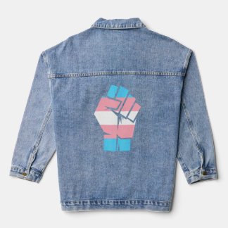 Raised Ffist Lgbt Transgender Flag  Denim Jacket