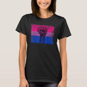 Raised Fist Bisexuality Flag Bisexual Lgbt Pride M T-Shirt