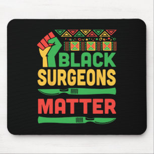 Raised Fist Heartbeat Black Surgeons Problem Healt Mouse Pad