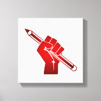 Raised Fist Holding a Pencil