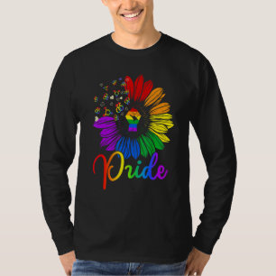 Raised Fist Sunflower Pride Lgbt Gay Lesbian Trans T-Shirt