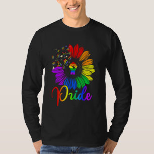 Raised Fist Sunflower Pride Lgbt Gay Lesbian Trans T-Shirt