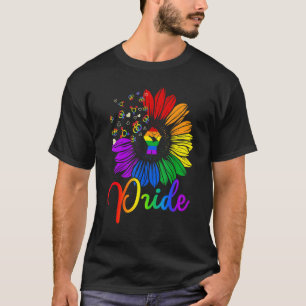 Raised Fist Sunflower Pride Lgbt Gay Lesbian Trans T-Shirt