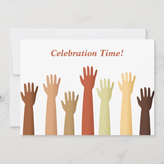 Raised Hands, Celebration Time! Invitation (Front)