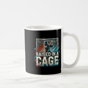 Raised In A Cage Baseball Training, Batting Cage D Coffee Mug