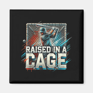 Raised In A Cage Baseball Training, Batting Cage D Magnet
