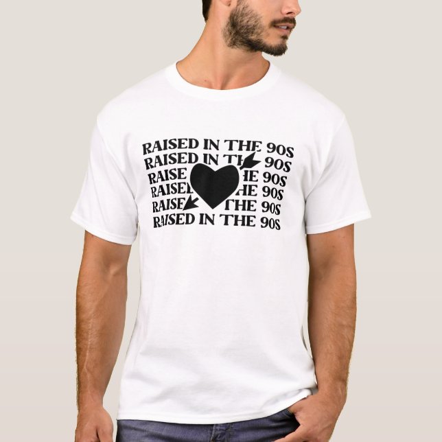 Raised in the 90s Heart Tee (Front)