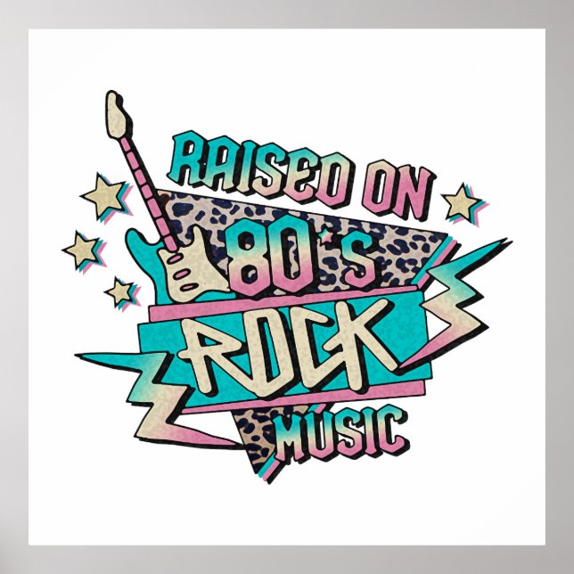 Raised on 80s Rock Music Poster (Front)