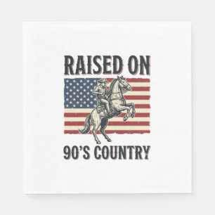 Raised On 90s Country Cowboy Western Shirt Design_ Napkin