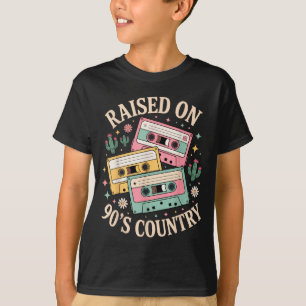 Raised On 90's Country Music Retro Cette Design T-Shirt