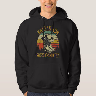 Raised On 90's Country Music Vintage Cowgirl Weste Hoodie
