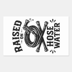 Raised on Hose Water Rectangular Sticker