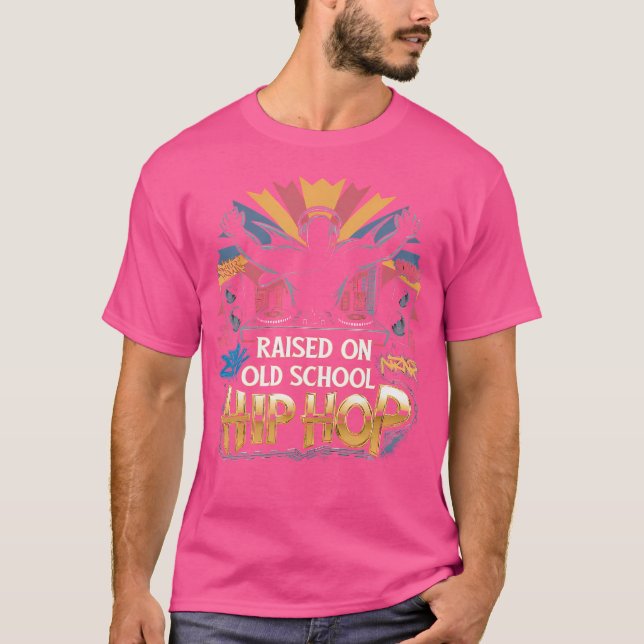Raised On Old School Graffiti Rap Hip Hop Tshirt C (Front)