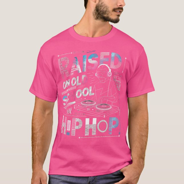 Raised On Old School Graffiti Rap Hip Hop Tshirt C (Front)