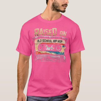 Raised On Old School Hip Hop Cassette Graffiti Rap T-Shirt