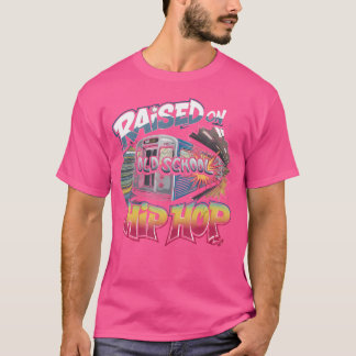 Raised On Old School Hip Hop Tshirt Cassette Graff