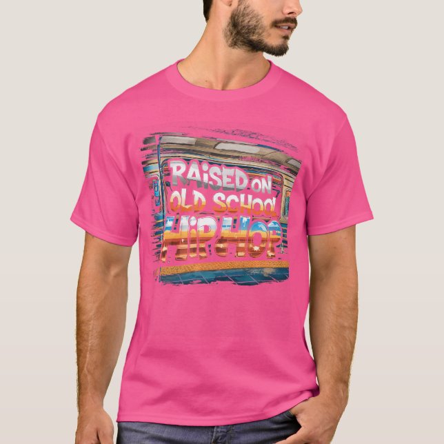 Raised On Old School Hip Hop Tshirt Cassette Graff (Front)