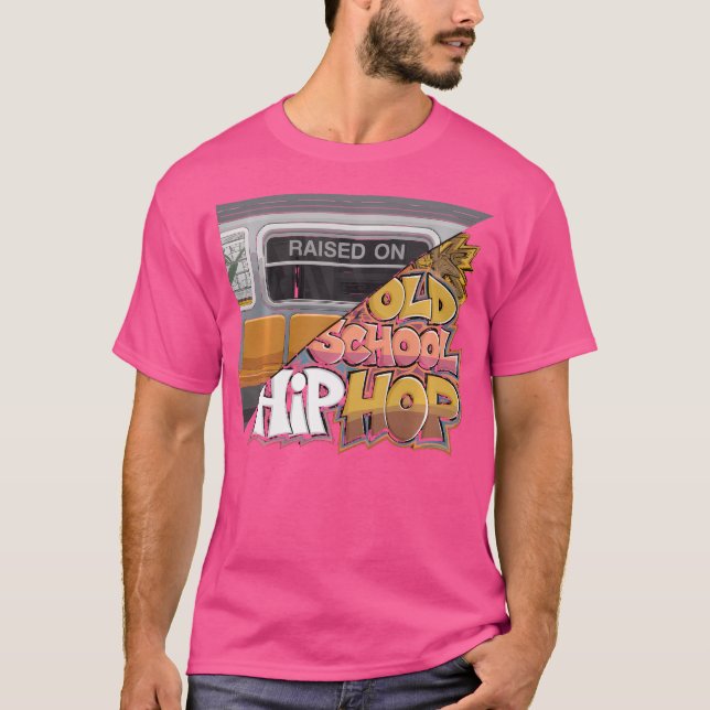 Raised On Old School Hip Hop Tshirt Cassette Graff (Front)