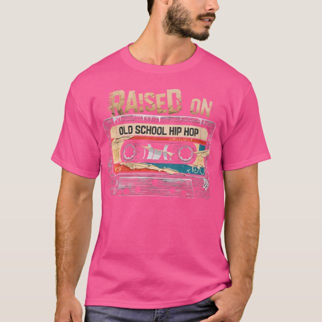 Raised On Old School Hip Hop Tshirt Cassette Graff (Front)