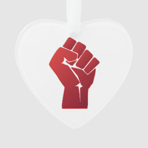 Raised Red Gradient Fist Ornament