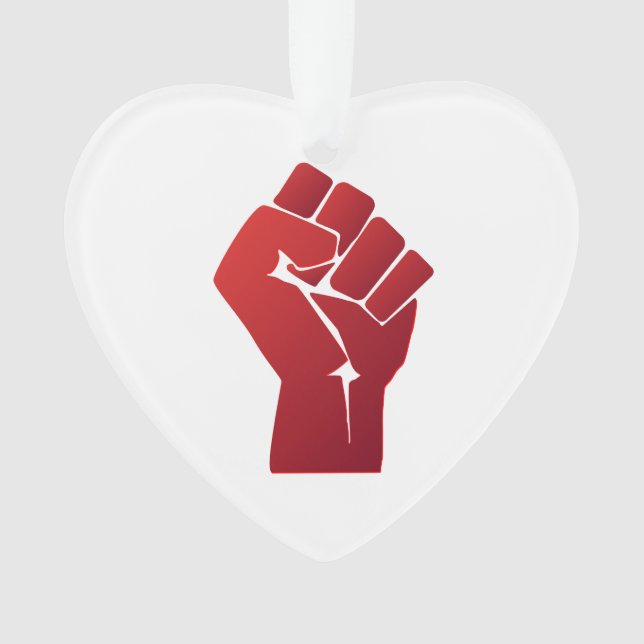 Raised Red Gradient Fist Ornament (Front)