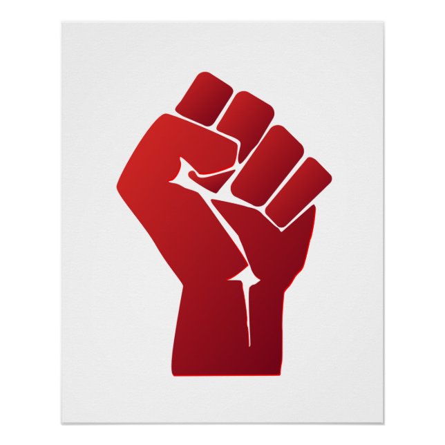 Raised Red Gradient Fist Poster (Front)