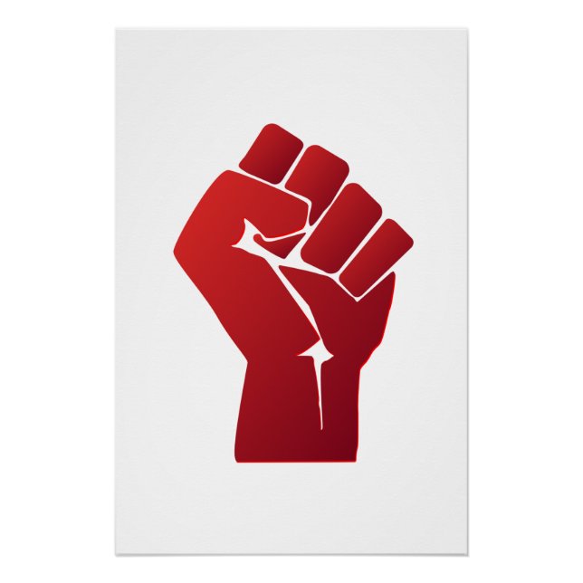 Raised Red Gradient Fist Poster (Front)
