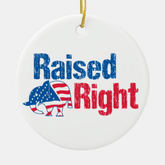 Raised Right - Republican Ceramic Tree Decoration
