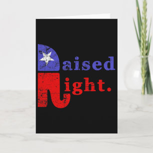 Raised Right Republican Elephant Retro Style Distr Card