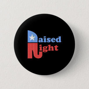 Raised Right Republican Elephant Retro Style Patri 6 Cm Round Badge