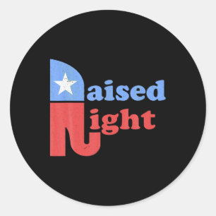 Raised Right Republican Elephant Retro Style Patri Classic Round Sticker