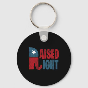 Raised Right Republican Elephant Vote Republican T Key Ring